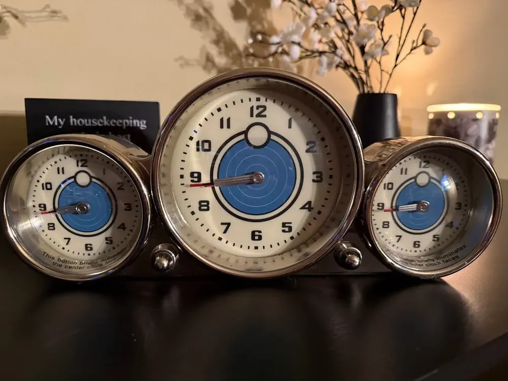 Pottery Barn Light Up Dashboard Clock with Box Works Perfectly